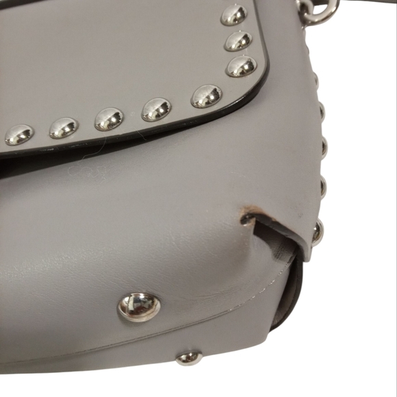 Rebecca Minkoff Gray Leather Studded Crossbody Bag with Adjustable Strap - Picture 8 of 9